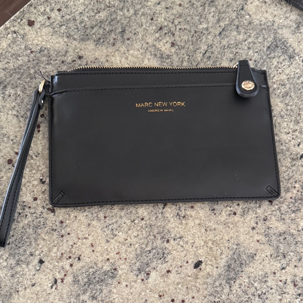 Marc New York Black Leather Wristlet -excellent condition